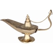 Zap impex Brass Aladdin Genie Lamps Incense Burners (12 inch)