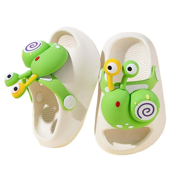 QUOTAY Boys and Girls Cute Slippers for Toddlers Soft Breathable Summer Clogs Lightweight Sandals Indoor Outdoor Comfortable Age 6 Months to 5 Years 04_Beige,6-12 Months