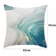 thumbnail image 4 of Marble Texture Turquoise and Gold Silver Decorative Throw Pillow Covers Luxury Abstract Fluid Art Ink Soft Velvet Pillow Case Square Cushion Covers for Couch Sofa 18 x 18 Inch Set of 1, 4 of 4