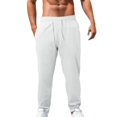 thumbnail image 4 of Youmylove Mens Cotton Linen Drawstring Pants Elastic Waist Casual Jogger Pants Breathable Fashion Summer Beach Trousers Comfy Fit Sports Trouser, 4 of 7