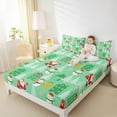 thumbnail image 3 of Feelyou Santa Claus Child Twin Sheet Sets, Merry Christmas Twin Fitted Sheet, Kawaii Cartoon Cabin Snowman Flat Sheet, Microfiber Bedroom Decor, 3pcs, 3 of 6