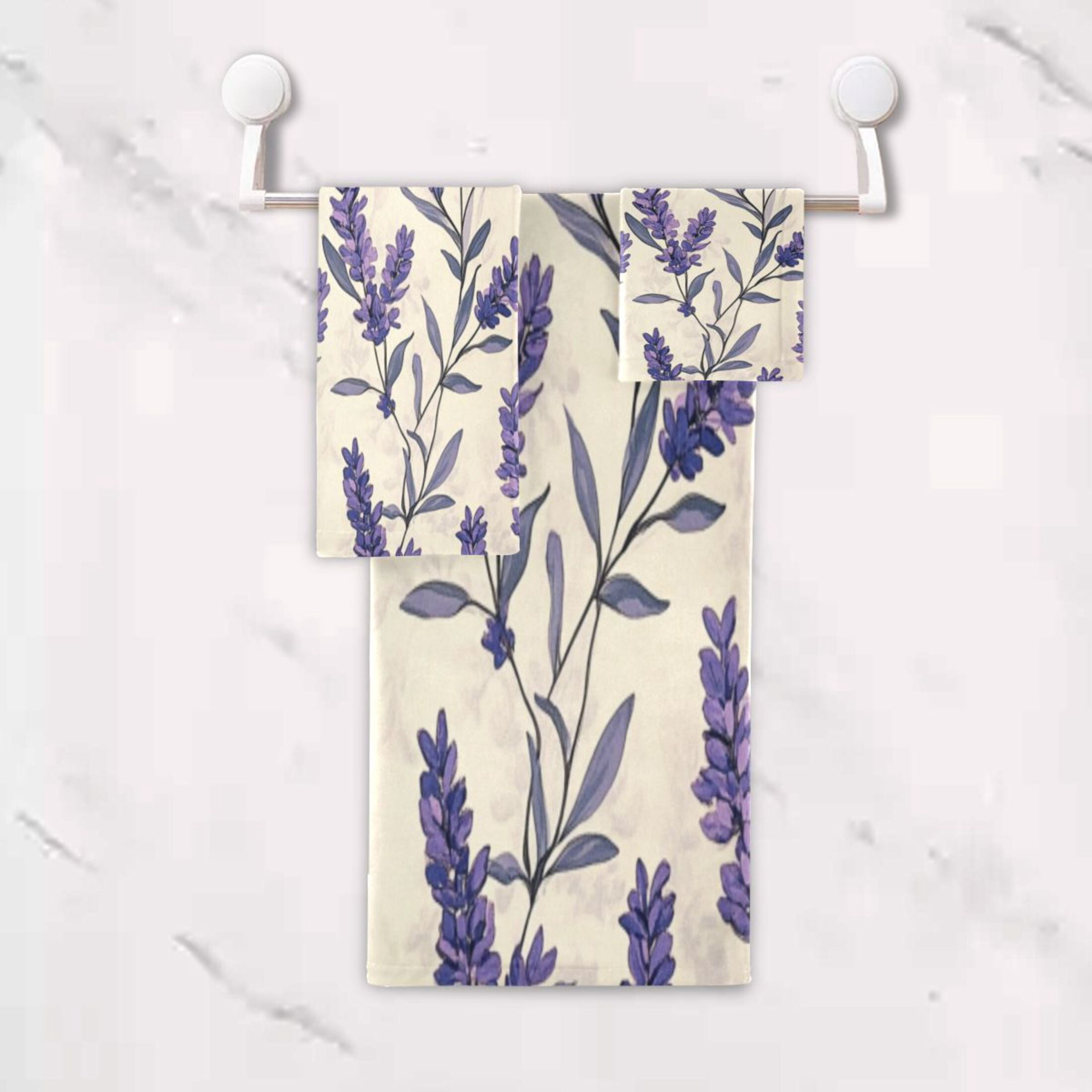Three-Piece Towel Set Face Towel Towel Set Hand Towel Bath Towel Cotton Bath Towels Bath Towel Sets Hand Bath Towels Purple Lavender1