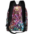 thumbnail image 3 of Lsque Color Shiny Pattern Backpack – School Travel Canvas Daypack with Ergonomic Padded Straps, Multiple Compartments & Leather Handle, 3 of 5