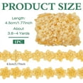 thumbnail image 2 of US 3.8~4 Yards Double Layer Oranganza ABS Beads Flower Lace Trim Ribbon for Garment Accessories Gift Decoration Yellow 1-3/4 inch(45mm), 2 of 8