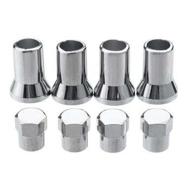 4x Silver Chrome Valve Stem Cap Cover Wheel Sleeve Slide Car/Truck/Bicycle Short
