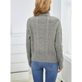 thumbnail image 6 of BERTHMEER Gray Oversized Sweaters Turtle Necks Sweaters for Womens Long Sleeve Cable Knit Sweaters Pullover Sweaters Tops Vintage Wool Sweaters, 6 of 7