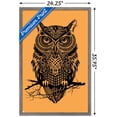 thumbnail image 3 of Rachel Caldwell - Warrior Owl On Orange Wall Poster, 22.375" x 34" Framed, 3 of 5