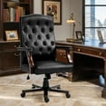 thumbnail image 2 of ECOTOUGE Tufted Office Chair, Faux Leather Executive Desk Chair w/High Back & Nail Head Trim,Ergonomic Wingback PC Chair for Home Living Room (Black), 2 of 8