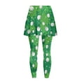 thumbnail image 5 of SCRAWLGOD Golf Balls Splash Green Gym Running Leggings with Skirt for Women High Waist Washable Sports Yoga Skorts Moisture-Wicking Soft Athletic Tights Casual Essentials, L, 5 of 7