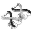 thumbnail image 3 of Dazzlingrock Collection 0.20 Carat (ctw) Round Black & White Diamond Heart Shaped Infinity Screwback Stud Earrings for Women in 925 Sterling Silver, 3 of 6