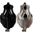 thumbnail image 2 of Disfraces de Halloween Vintage Medieval renacentista para mujer, vestido de vendaje de encaje gótico, vestido de lujo negro, vestido Maxi, 2 of 5