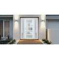 thumbnail image 3 of Front Exterior Prehung Metal-Plastic Door Frosted Glass / Manux 8002 White Silk / 2 Side Windows / Office Commercial and Residential Doors Entrance Patio Garage 60" x 80" Right-hand Inswing, 3 of 6