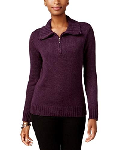 Karen Scott Petite Mock-Neck Quarter 