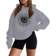 thumbnail image 1 of Chandail à Capuchon Imprimé Réversible pour Femmes à Manches Longues, Tenue Décontractée avec Poches pour un Confort Quotidien, 1 of 3