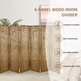 thumbnail image 3 of Hofitlead 6 Panel Carved Wood Room Dividers 5.6FT Room Divider Folding Privacy Screen Freestanding Wooden Screen Room Divider Room Separation for Bedroom Living Room Office Restaurant(Natural Color), 3 of 8