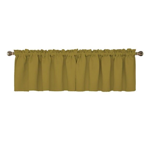 The Great American Store Decorative Polyester Window Valances Solid Taupe Gathered Style (52" x 18") 3" Rod Pocket, 1 Pack - Suitable for Kitchen, Living Room, Bedroom, Cafes