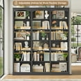 thumbnail image 5 of Homfa 18-Cube Bookcase and Bookshelves, 71.2" Triple Width 6-Tier Freestanding Arch Library Cabinet for Home Office Living Room, Dark Gray Texture, 5 of 8