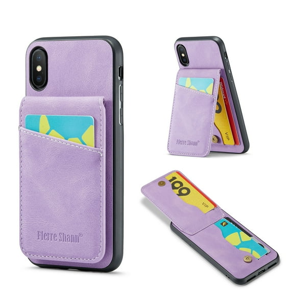 Dteck iPhone XR Wallet Case for Women and Men ,PU Leather Flip Folio Phone Cover with Credit Card Holder Stand Compatible with iPhone XR,Purple