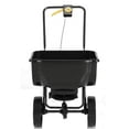 thumbnail image 2 of Heavy Duty Walk-Behind Broadcast Spreader, 70LBS Large Capacity with 15-Speed Adjustable Knob, 8 Inch All-Terrain Pneumatic Tire, Hopper Grate Design for Seed Fertilizer Ice Melt Distribution, 2 of 10
