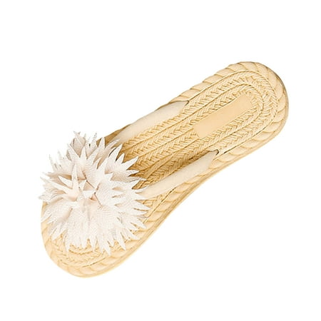 

ZMHEGW Women Sandals Summer Beach Shoes Flip Flop Fashionable Flowers Comfortable Flat Light Casual