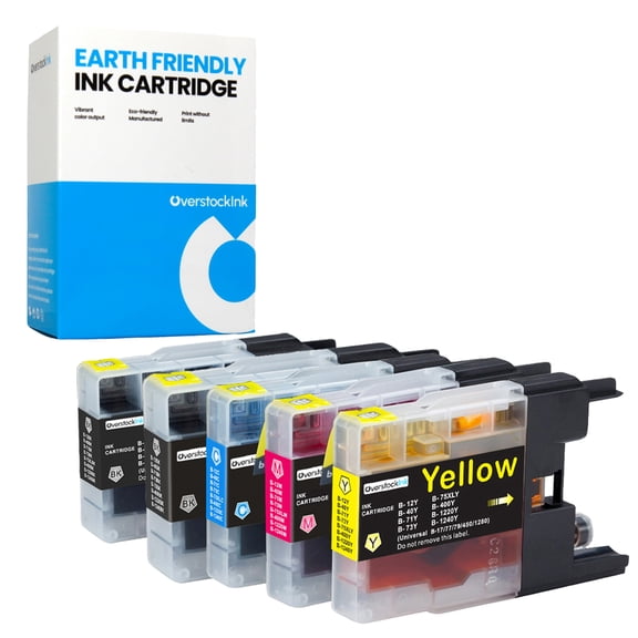 OverstockInk LC75 Series Ink Cartridges Compatible for Brother LC75 Ink Cartridge for MFC J425W J430W J435W J5910DW J625DW J625W J6510DW J6710DW J825DW J835DW (2 Black, 1 each Cyan, Magenta, Yellow)