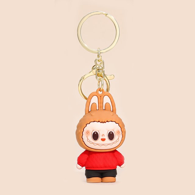 Nuevo llavero Kawaii Labubu colgante de dibujos animados lindo muñeca de PVC llavero de coche mochila colgante regalos