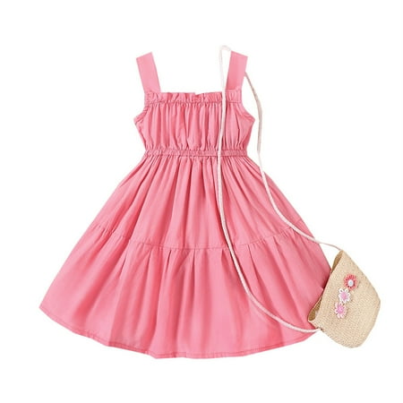 

Zlekejiko 2 To 8 Years Totally Cotton Little Girls Sleeveless Casual Casual Sundress Skirt Floor Length Ballgown Girls Girls Formal Dress Size 5