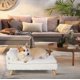 thumbnail image 3 of Elevated Pet Bed,Nordic Pet Stool Bed with Cozy Pad Waterproof,Pet Sofa Bed with Sturdy Wood Legs for Small Dog Kitten ShopWise Round, 3 of 6