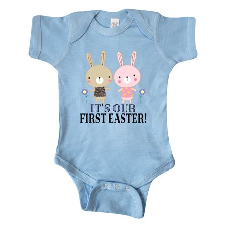 

Inktastic Twins First Easter Boy Girl Gift Baby Boy or Baby Girl Bodysuit
