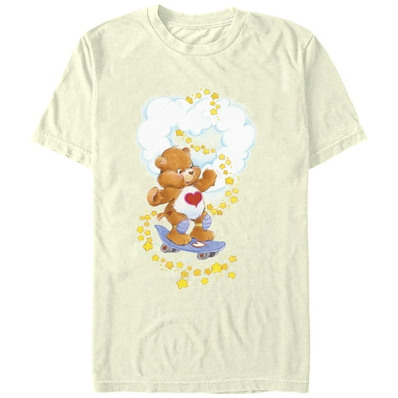 Men's Care Bears Tenderheart Bear Skating Graphic Tee Beige 2X Large