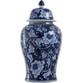 thumbnail image 3 of A&B Home 18" Porcelain Decorative Jar with Lid Blue White Floral Print Vase Ginger Jar Centerpiece Decor, 3 of 6