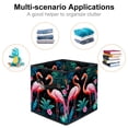 thumbnail image 2 of Flamingo Foldable Clothes Storage Bins with Handle, 10.8"x10.5"x10.6", Large Capacity Toy Box, 2 of 6