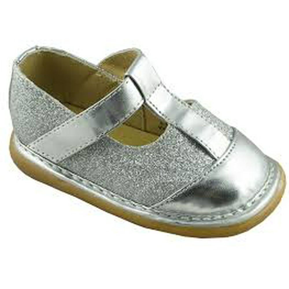 Wee Squeak Wee Squeak Girls Silver Sparkle Mary Jane Wee Squeak Wee Squeak Girls Silver Sparkle Mary Jane