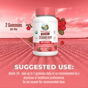 MaryRuth's Cranberry D-Mannose Gummies USDA Organic 500mg Cranberry Extract Urinary Health Vegan Adults Ages 18+, 60 Count