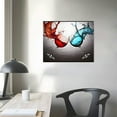 thumbnail image 3 of JRXY  Wall Art Decor Large Canvas Print Picture Abstract Red Wine Glass Blue and Red Wine Cup Painting Artwork for Dining Room Kitchen Home Decor Stretched and Framed Ready to Hang 16x12in, 3 of 4