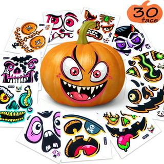 FRCOLOR Halloween Pumpkin Face Stickers Pumpkin Craft Stickers Kids  Halloween Decorations Include 12Pcs EVA Foam Boards 12Pcs Face Stickers  81Pcs Diamond Stickers and 24Pcs Wiggle Eyes 