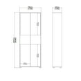 thumbnail image 4 of Tvilum Sign 6-Shelf Adjustable Home Office Bookcase with 4 Doors for Adults, Matte Grey/Jackson Hickory, 4 of 15