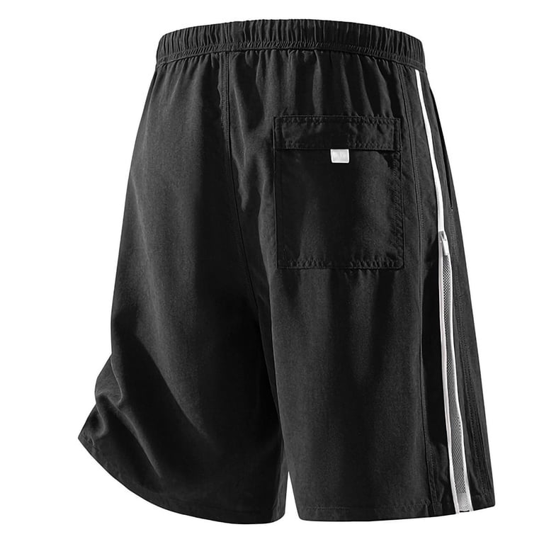 Shorts for Men Athletic Mesh Panel Shorts with Elastic Drawstring