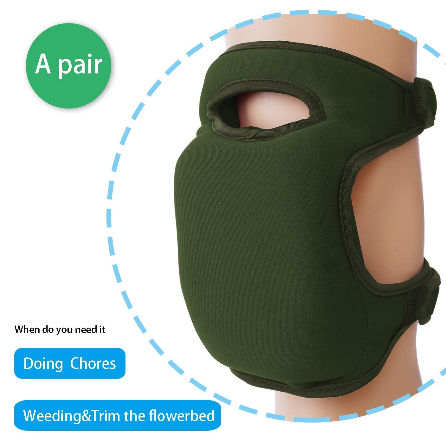 2 Pack Gardening Knee Pads Soft Comfort Kneeler Knee Protective Cushions Ultra Thick Memory Foam Anti-slip Adjustable Knee Braces Kneepads for Gardener Cleaning Kneeling Scrubbing Floors Work Pruning
