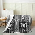 thumbnail image 2 of Western Boho Fuzzy Blanket Queen Size Bull Skull Cowboy Flannel Fleece Blanket Black White Grey Southwestern Aztec Throw Blanket Geometric Diamond Sherpa Blanket Home Dorm Decor, 2 of 4
