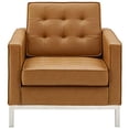 thumbnail image 4 of Modway Loft Tufted Button Faux Leather Upholstered Accent Armchair, Tan, 4 of 5