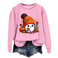 thumbnail image 4 of XIAONU Womens Sweatshirts Halloween Ghost Print Hoodless Sweatshirt Long Sleeve Round Neck Peasure Pullover Hoodless Sweatshirt, 4 of 4