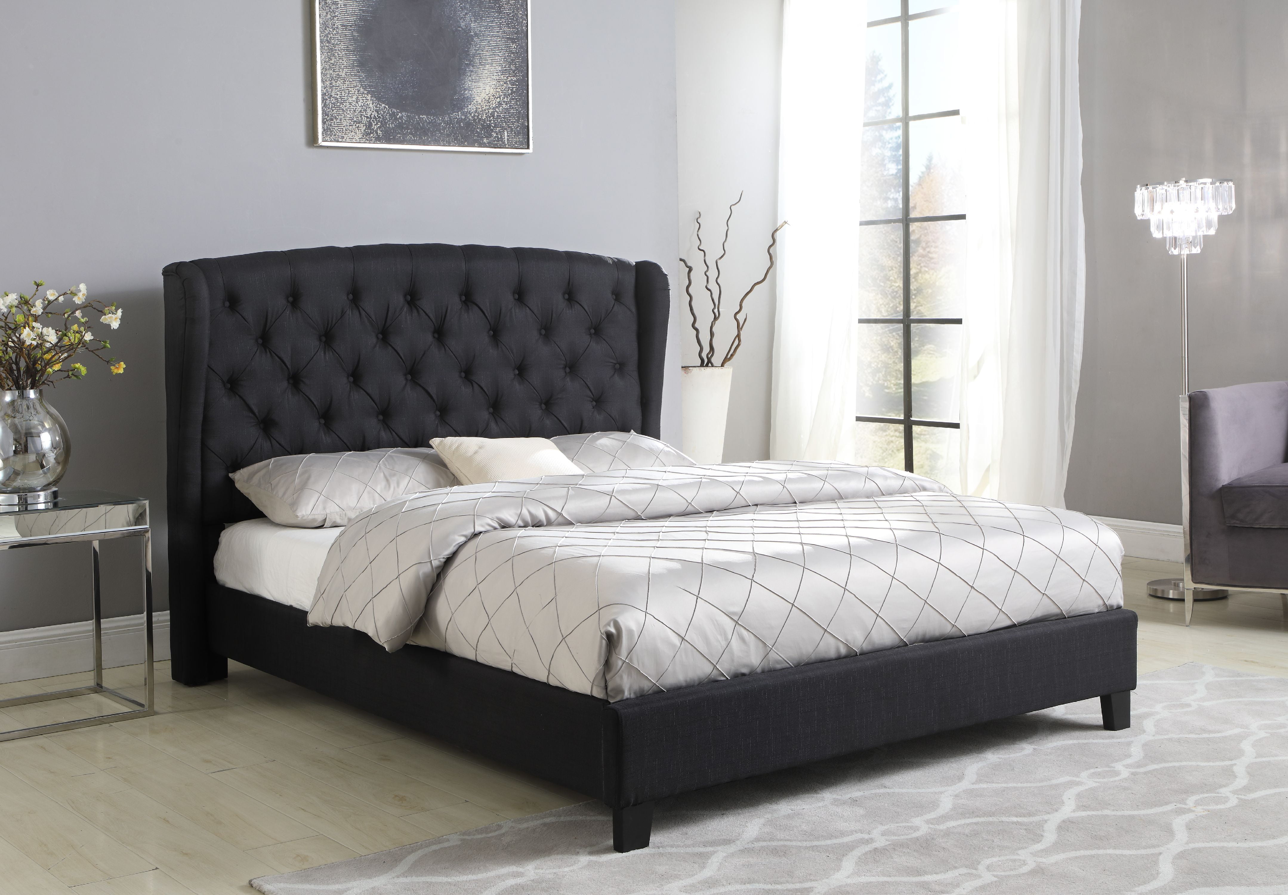 Best Master Furniture Yvette Black Tufted Upholstered Platform Bed E King Com Best Master Furniture Yvette Black, Black Tufted Bed King