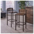 thumbnail image 5 of Milos Outdoor Wood Barstools (Set of 2) - Modern Industrial Style - Patio Bar Seating - Durable Metal Frame - Weather Resistant, 5 of 9
