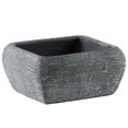 thumbnail image 1 of Cement Low Square Pot with Recessed Lip & Tapered Bottom, Damaged Concrete Finish - Gray, 1 of 1