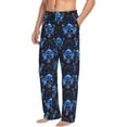 thumbnail image 6 of Naloa cool blue flower Skull Pajama Pants Men, PJ Bottoms, Sleep & Lounge Pants-Small, 6 of 6