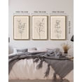 thumbnail image 5 of 16x24in Natural Framed Flower Wall Art Vintage Floral Minimalist Wall Hanging Decor for Office Dining Room Hallway Bohemain Botanical Prints Artwork, 5 of 8