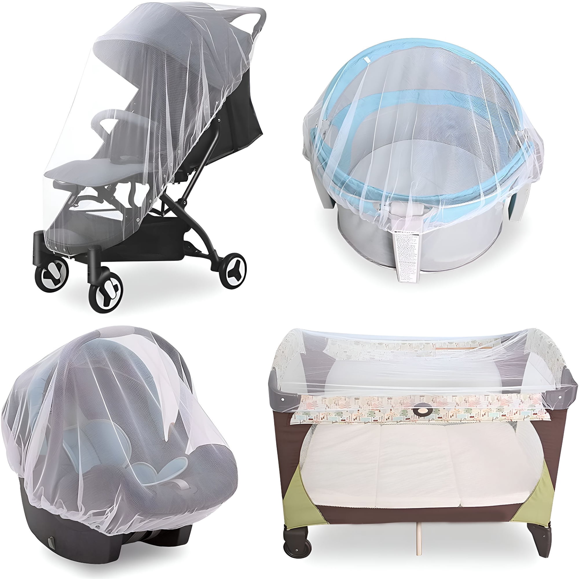 MISSMILE Baby Mosquito Net for Stroller, Reusable Bug Netting for Bassinets, Pack N Plays, Mini Cribs, and Car Seats