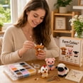 thumbnail image 4 of Farm Cuties DIY Beaded Craft Kit for Adults, 3D Animal Bead Art Set with Cow Piggy Chick Sheep, Relaxing Handmade Hobby Decor Gift, 4 of 6