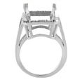 thumbnail image 2 of 10K White Gold Natural Diamond Green Amethyst Ring Emerald-cut 18x13mm, size 10, 2 of 4